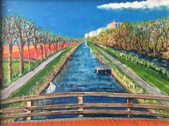 Zwembadbruggetje. Te zien tijdens Kunst in de Etalage.